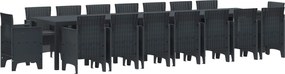 vidaXL Conjunto de Jantar para Jardim com Almofadas 17 pcs Antracite