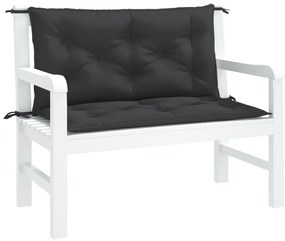 Almofadões banco jardim 2 pcs 100x50x7cm tecido oxford preto