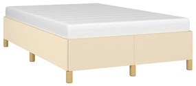 Estrutura de cama sem colchão 120x190 cm tecido creme