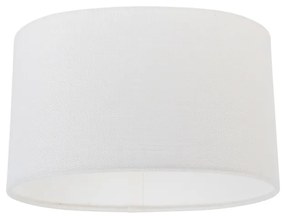 Abajur Oval em Linho Branco 25/16/15 Moderno