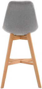 Banco de bar Cannes em tecido e com estrutura de Cor Natural 48 x 112 x 56 cm Cinzento
