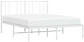 Estrutura de cama com cabeceira 120x200 cm metal branco