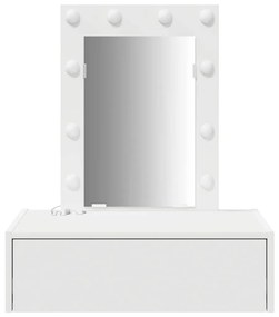 Mesa de Toucador Suspensa com Luzes LED - Branca