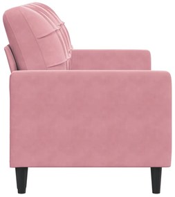 Sofá de 2 lugares veludo 140 cm rosa
