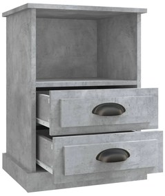 Mesas de cabeceira 2 pcs 43x36x60 cm cinzento cimento