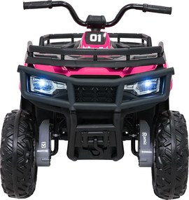Moto 4 eletrica Crianças ATV WOLF 24V 4x4, 4 motores 200W, Rodas de espuma EVA, Assento Couro ecológico Rosa