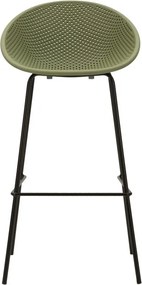 CONJUNTO DE 2 BANCOS DE BAR IBIZA 50X50X98 CM (ALTURA DO ASSENTO 75 CM) VERDE E PRETO