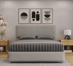 Cabeceira de Cama UNIQUE – 160x5x90 cm – MDP Cor de Mel e Tecido Panam