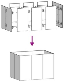 Vaso floreira 120x80x80 cm aço antracite