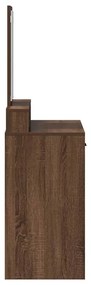Mesa de Maquiagem com Gavetas Castanho Carvalho 79x41x140 cm