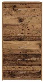 Aparador com 6 gavetas 50x34x96 cm deriv. madeira madeira velha