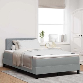 vidaXL Cama Box Spring com Colchão Cinza Claro 120x190 cm Tecido