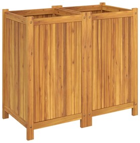 Vaso/floreira de jardim com forro 84x42x75 cm acácia maciça