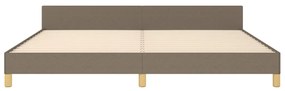 Estrutura cama cabeceira 200x200 cm tecido castanho-acinzentado