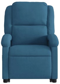 Poltrona elevatória de massagens veludo azul