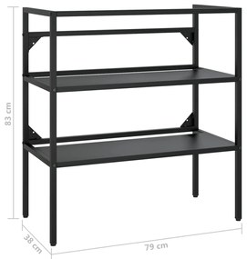 Estrutura p/ lavatório casa de banho ferro 79x38x83 cm preto