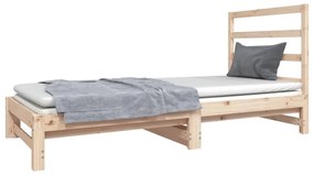 Estrutura sofá-cama de puxar 2x(90x190) cm pinho maciço