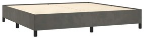 Cama com molas/colchão 200x200 cm veludo cinzento-escuro
