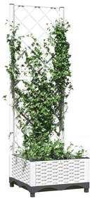 Vaso/floreira de jardim c/ treliça 40x40x121,5 cm PP branco