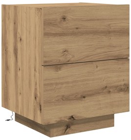 Cristaleira vidaXL com Luzes LED Carvalho Artesanal 45x40x55 cm