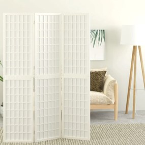 352087 vidaXL Biombo dobrável com 3 painéis estilo japonês 120x170 cm branco