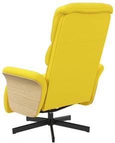 Cadeira reclinável com apoio de pés tecido amarelo-claro