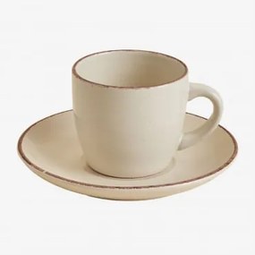 Pacote De 2 Xícaras De Café Em Grés Ronilena Com Pires, 22 Cl Tapioca Bege - Castanho - Sklum
