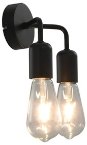 vidaXL Candeeiro de parede lâmpadas de incandescência 2 W preto E27