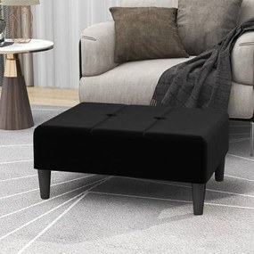 vidaXL Apoio de pés 78x56x32 cm veludo preto