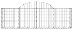 Cestos gabião arqueados 2 pcs 200x30x60/80 cm ferro galvanizado