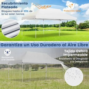 Tenda para festas, eventos jardim dobrável impermeável de 3 x 6 m com bolsa de transporte Proteção solar Tenda resistente Branca