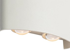 Candeeiro de parede exterior branco com LED 4 luzes IP54 - Silly Moderno