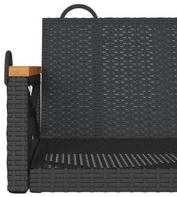 Banco baloiço 109x62x40 cm vime PE preto