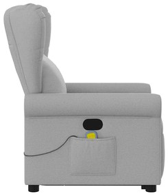 Poltrona elevatória de massagens tecido cinzento-nublado