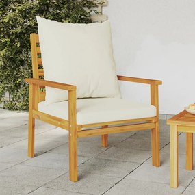 Cadeira de jardim 2 pcs c/ almofadão madeira de acácia maciça