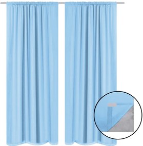 vidaXL Cortinas blackout 2 pcs camada dupla 140x245 cm turquesa