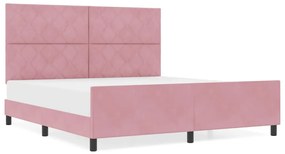 Cama vidaXL Rosa 180x200 cm Veludo