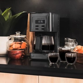 Máquina de café de filtro digital Coffee 56 Time , para 12 chávenas, com acabamentos em aço inoxidável e intensificador de aroma