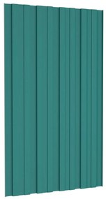 Painéis de telhado 12 pcs 80x45 cm aço galvanizado verde