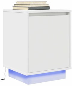 Armário de cabeceira com luzes LED branco 38x34x50 cm