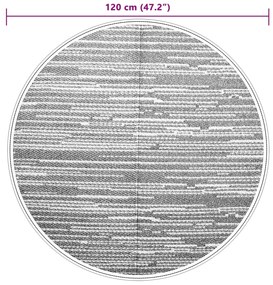 Tapete de exterior Ø120 cm PP cinzento