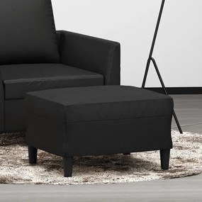 vidaXL Apoio de pés 60x50x41 cm couro artificial preto