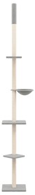 Árvore gatos altura ajust. chão-teto 263,5-289,5 cm cinza-claro