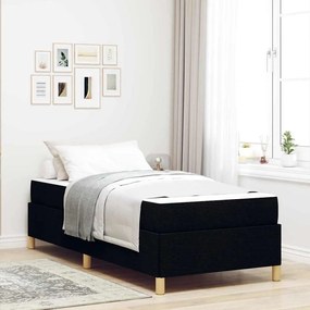 vidaXL Estrutura da Cama com colchão Preto 80 x 200 cm tecido