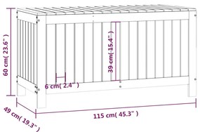 Caixa de arrumação jardim 115x49x60 cm pinho maciço