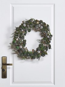 Grinalda decorativa verde e prateada ⌀ 50 cm FILPUS Beliani