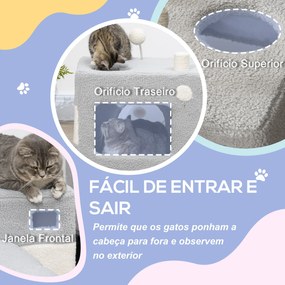 PawHut Túnel para Gatos com Caverna Túnel para Animais de Estimação co