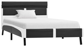 Estrutura de cama c/ LED 90x200 cm couro artificial cinzento