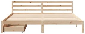 Cama sem colchão 200x200 cm madeira de pinho maciça