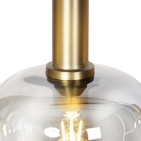 Candeeiro de suspensão de design preto com ouro com vidro fumê 4 luzes - Zuzanna Design